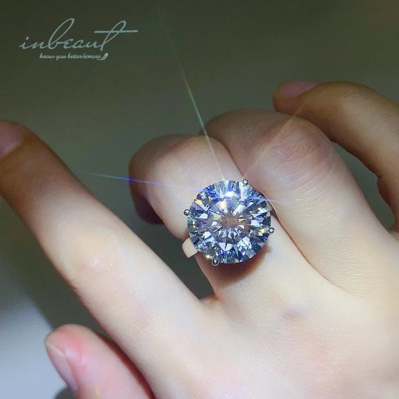 Silver 925 Original 10 Carat Brilliant Cut Pass Diamond Test D Color Moissanite Wedding Ring for Teen Girls Gift Fine Jewelry