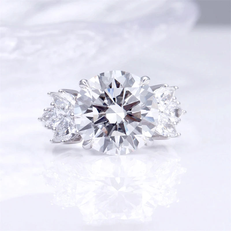 MSR-1447 Classic Wedding Ring 18K White Gold 6CT D VS1 Round Brilliant Cut Lab Grown Diamond Ring for Women