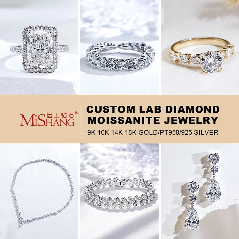 MSR-1447 Classic Wedding Ring 18K White Gold 6CT D VS1 Round Brilliant Cut Lab Grown Diamond Ring for Women