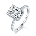 ZhuangYee Classic Design Silver  Plated 925 Sterling Silver  GRA Certificated 4ct*1PC Moissanite  Woman Ring Trendy Gift