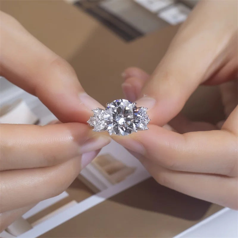 MSR-1447 Classic Wedding Ring 18K White Gold 6CT D VS1 Round Brilliant Cut Lab Grown Diamond Ring for Women