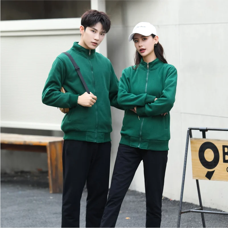 Autumn and Winter Lamb Velvet Jacket Neutral Solid Color Wild Couple Zipper Jacket Custom Personality LOGO 2021 New NSLP