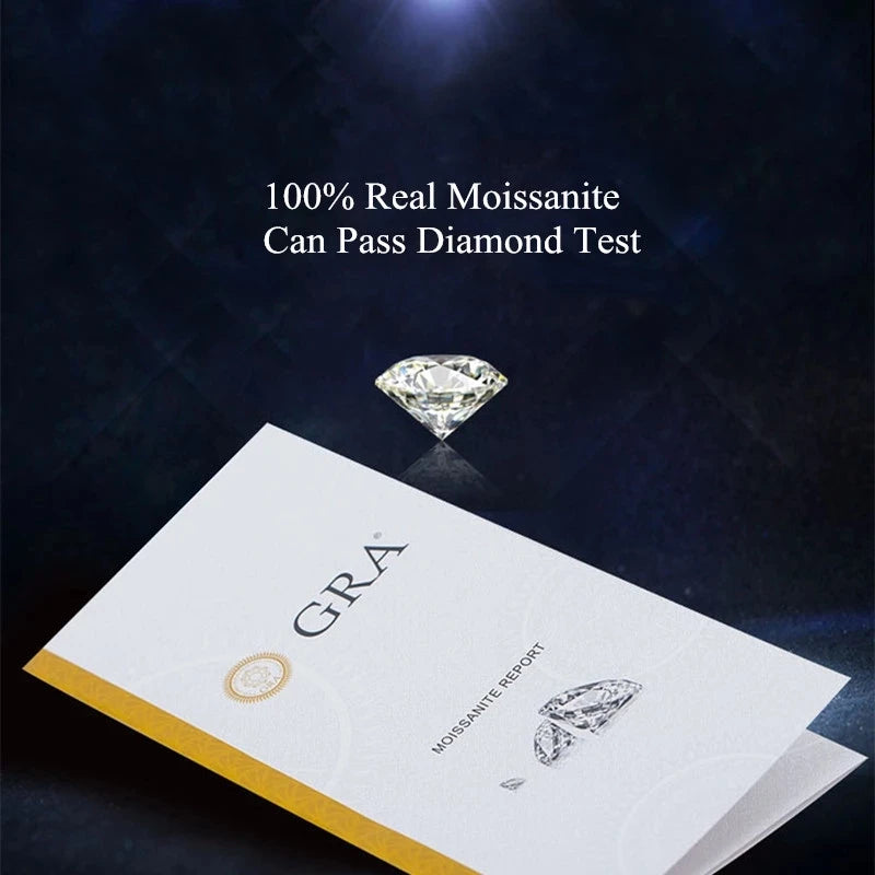 Silver 925 Original 10 Carat Brilliant Cut Pass Diamond Test D Color Moissanite Wedding Ring for Teen Girls Gift Fine Jewelry