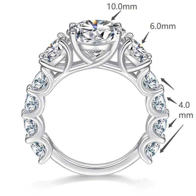 Grace 4CT Moissanite Engagement Ring 925 Silver Halo Round Wholesale Price 4 Carat Moissanite Diamond