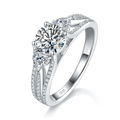 ZhuangYee Classic Design Silver  Plated 925 Sterling Silver  GRA Certificated 1ct*1PC Moissanite  Ring Trendy Gift