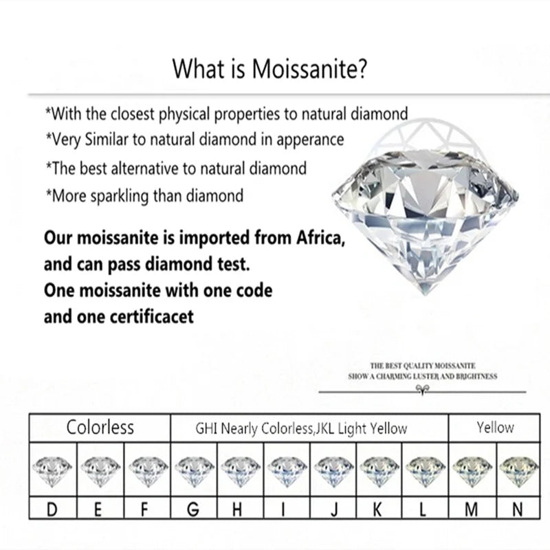 Silver 925 Original 10 Carat Brilliant Cut Pass Diamond Test D Color Moissanite Wedding Ring for Teen Girls Gift Fine Jewelry