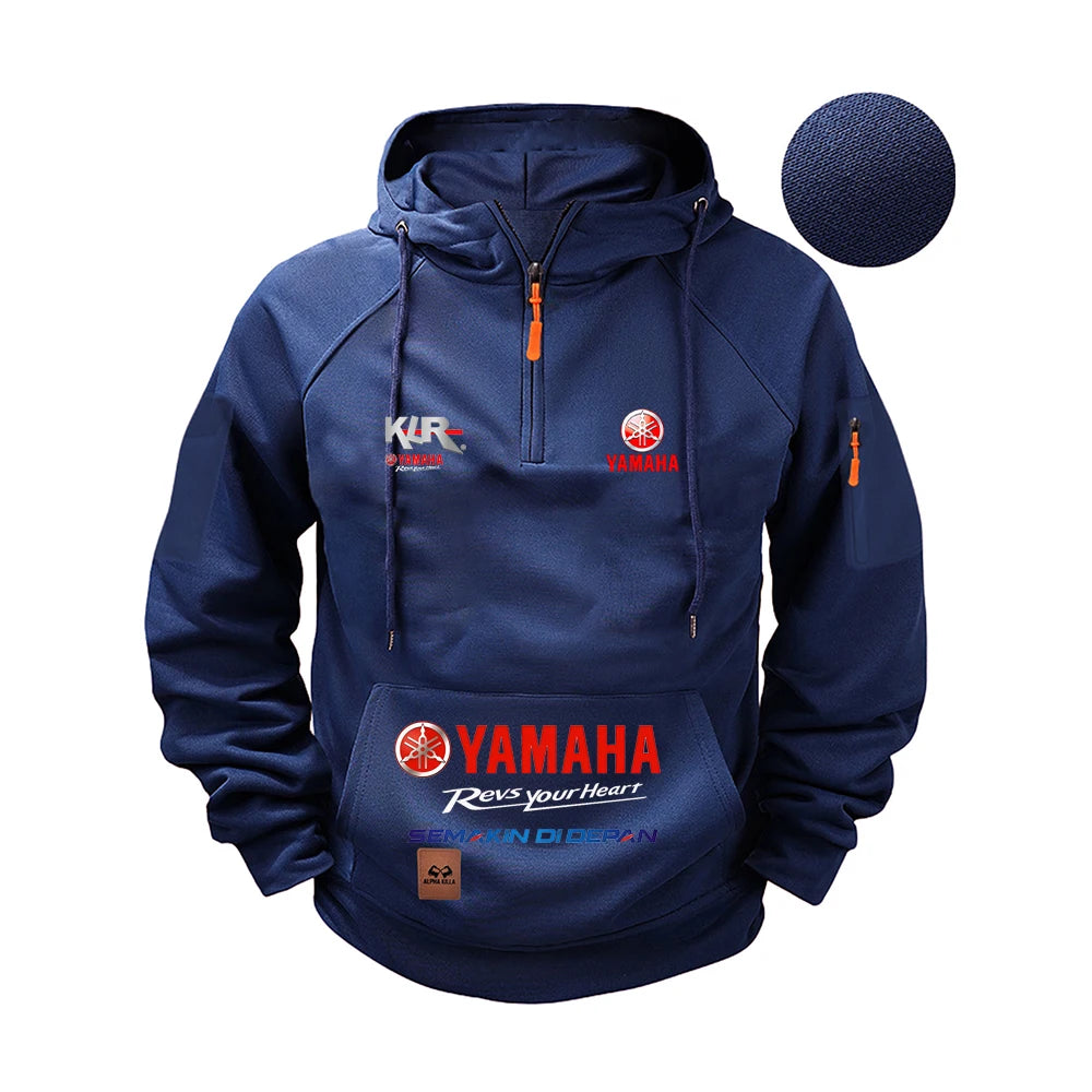 Yamaha's new autumn and winter men's sweater hoodie in 2025, outdoor street sports and casual brand printed hoodie, casual sweat