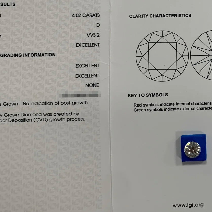 Anster IGI Certificated CVD HPHT Round 4ct Lab Grown Diamond Ring Custom 14k 18k Solid White Gold Ring Platinum Fine Jewelry
