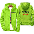 2026 Men's Fashion Windproof Waterproof Jacket with Audi Car Logo for Outdoor Sports Summer Style