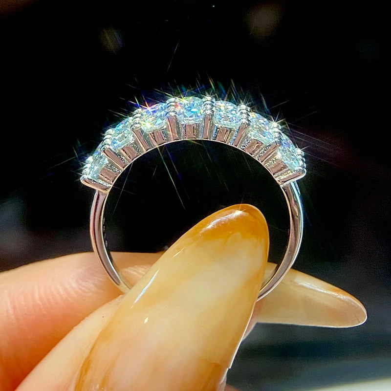 Luxury 1.4ct D Color Moissanite Diamond Ring for Women Real 925 Sterling Sliver Wedding Engagement Eternity Band Jewelry New