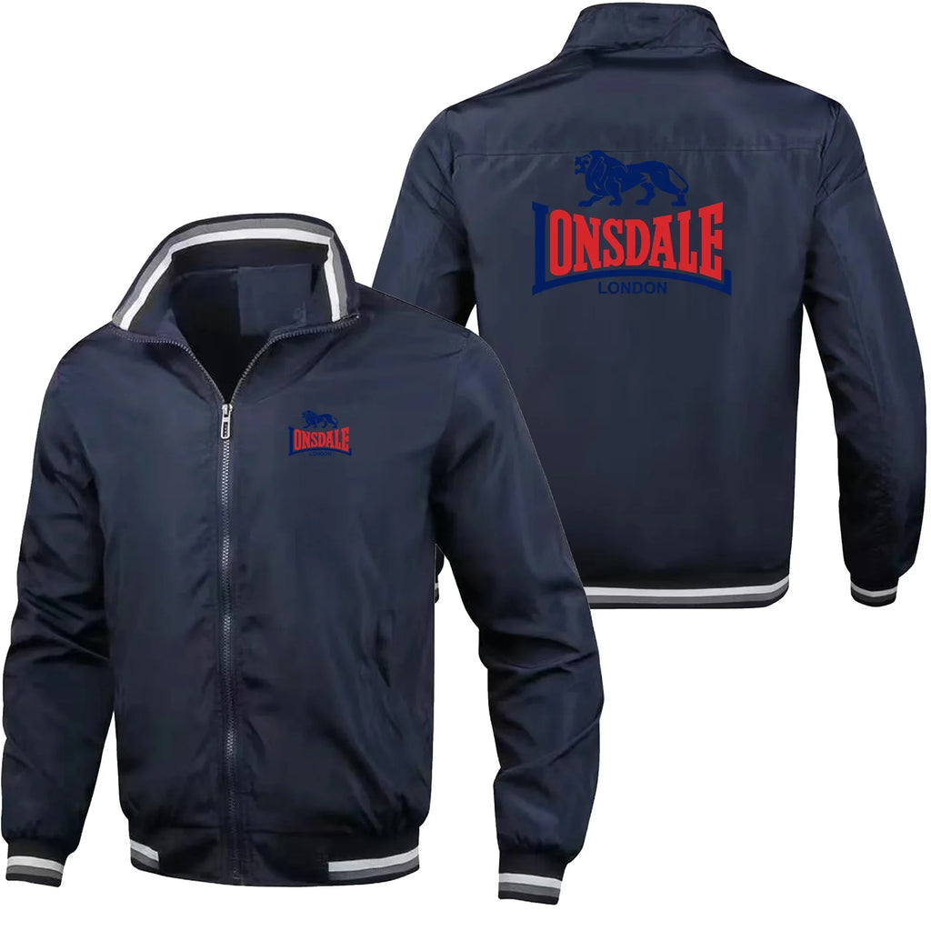 LONSDALE Men's Fashion Street Jacket Spring Autumn Windproof Stand Collar Zipper Outdoor Casual Coat Men's Outerwear