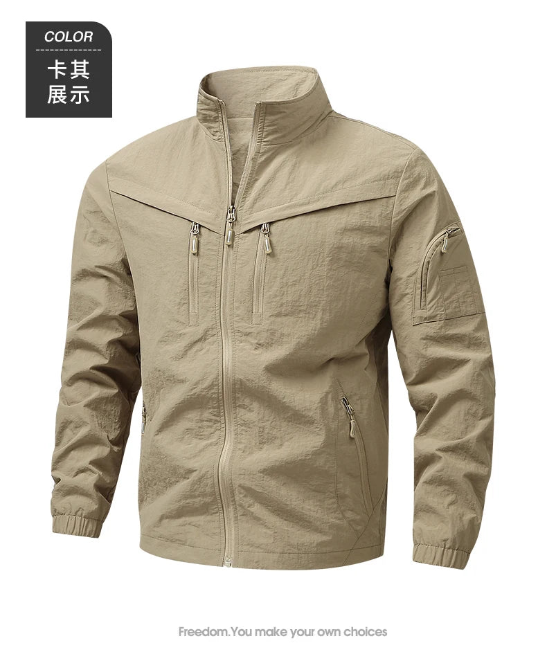 Men's Windbreaker Jacket Waterproof Windshield Hooded Thin Coat Male Lightweight Water Proof Wind Breaker Fishing Outwear Spring