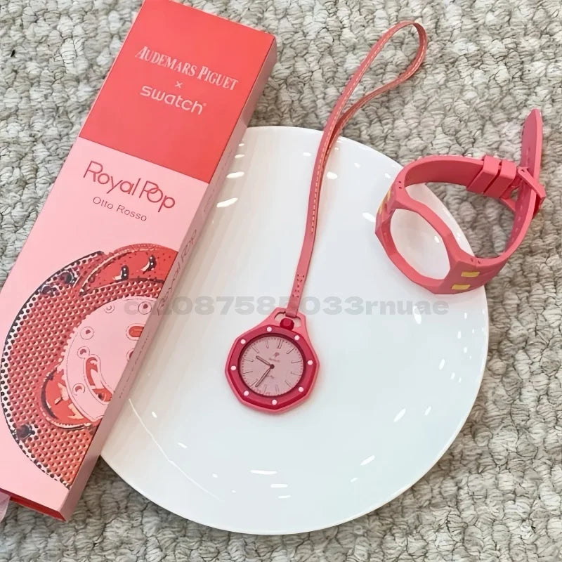 1:1 AP SWATCH Joint Watch Quartz Strap AP Swatch Logo Replica Royal Oak Pocket Watch Couple Watch Exquisite Birthday New Gift