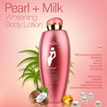 Korea Women Whitening Coconut Pearl Milk Body Lotion Whitening Skin Body Lotion Lightening for Dark Skin and Black Skin 300ml