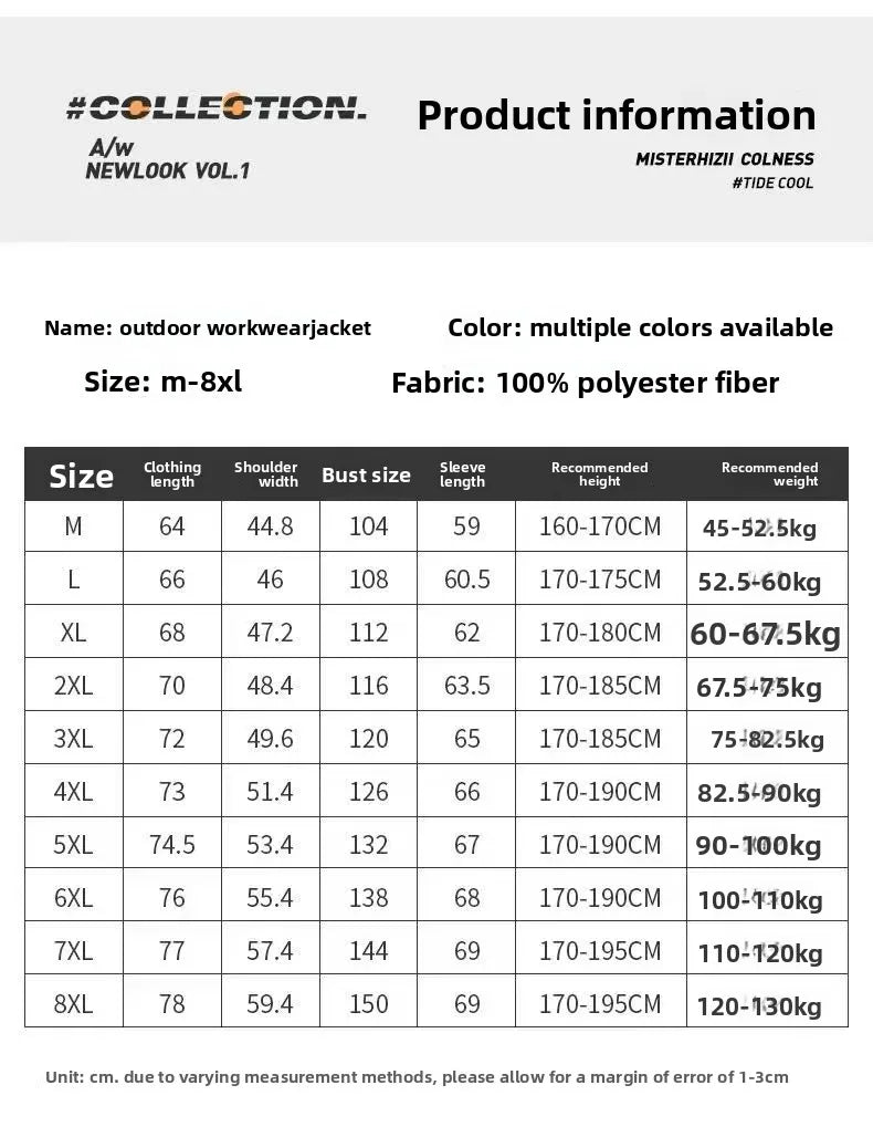 Spring Autumn Men's Jacket Thin Outdoor Fishing Travel Loose Casual Stand Collar Coat Versatile Trendy Large Size Polyester F...