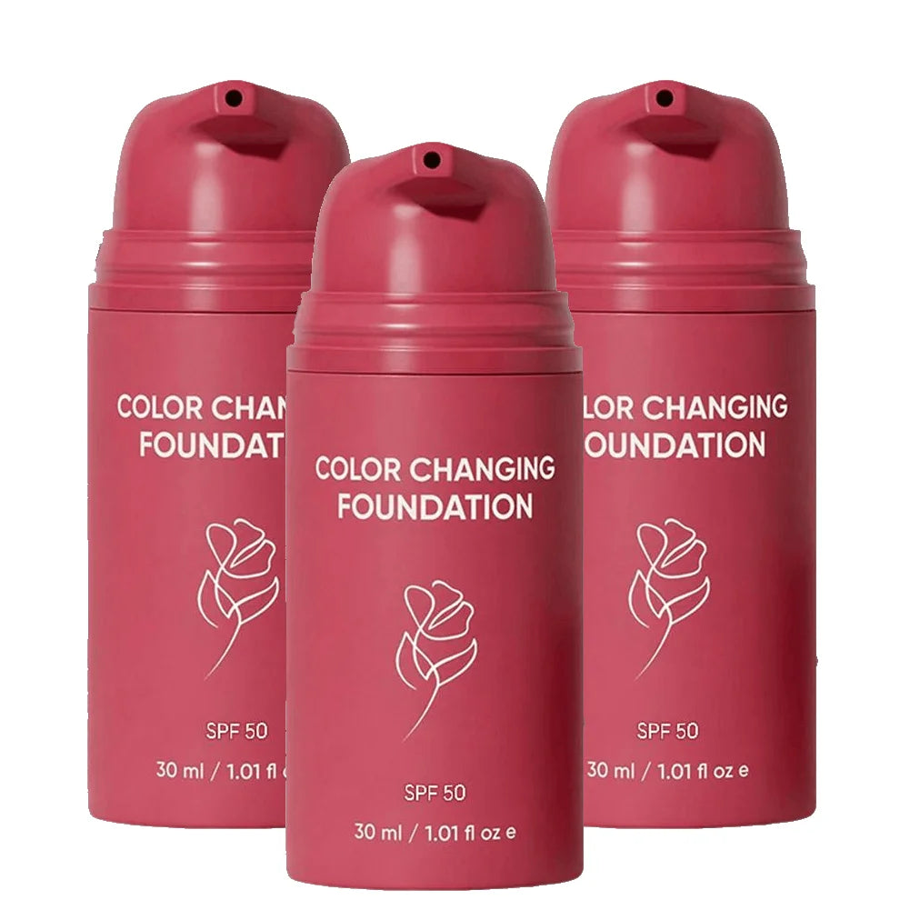 Korean Color Changing Foundation 30Ml SPF50 Oil Control Moisturizing Glycerin Nourishing Flawless Glow Base Cream  Face Makeup
