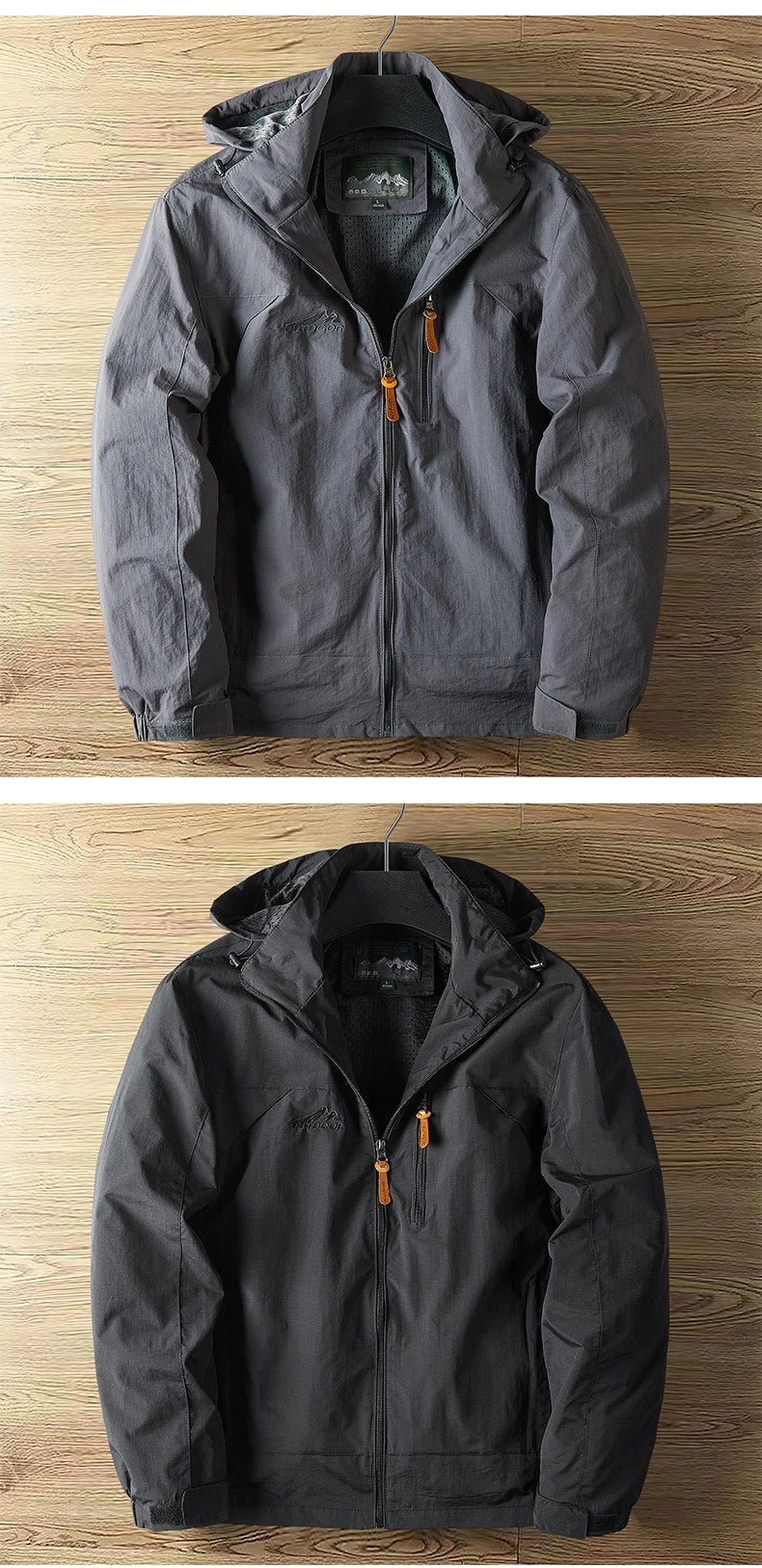 Spring Mens Rainproof Jacket High-quality Thin Breathable Outdoor Hiking Windproof Tactical Hooded Coats Europe 5XL Men Clothing
