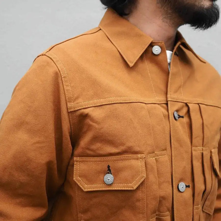 SUGAR CANE & CO 1953 Type 2 13oz Brown Red Ear Japanese Cotton Canvas Jacket