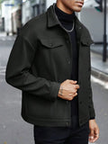 Autumn Winter Men Lapel Woolen Jacket Casual Business Style Loose Warm Thick Outerwear Daily Commute Fashion Sport Coat For Men