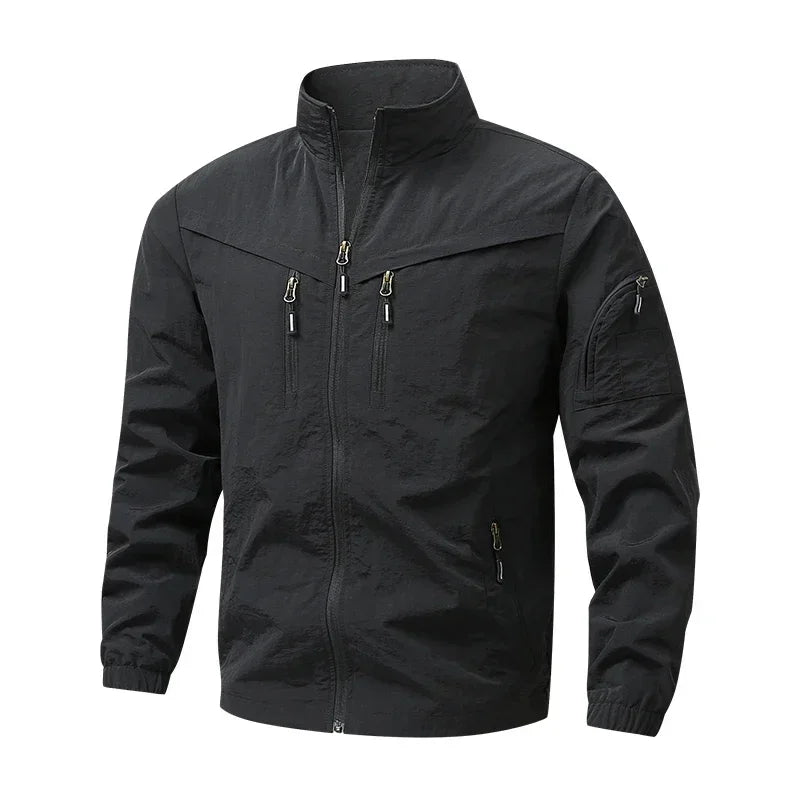 Outdoor Stand Collar Waterproof Cargo Jacket Men 8XL Windproof Tactical Military Jackets Multi-pocket Hiking Mountain Coat Male