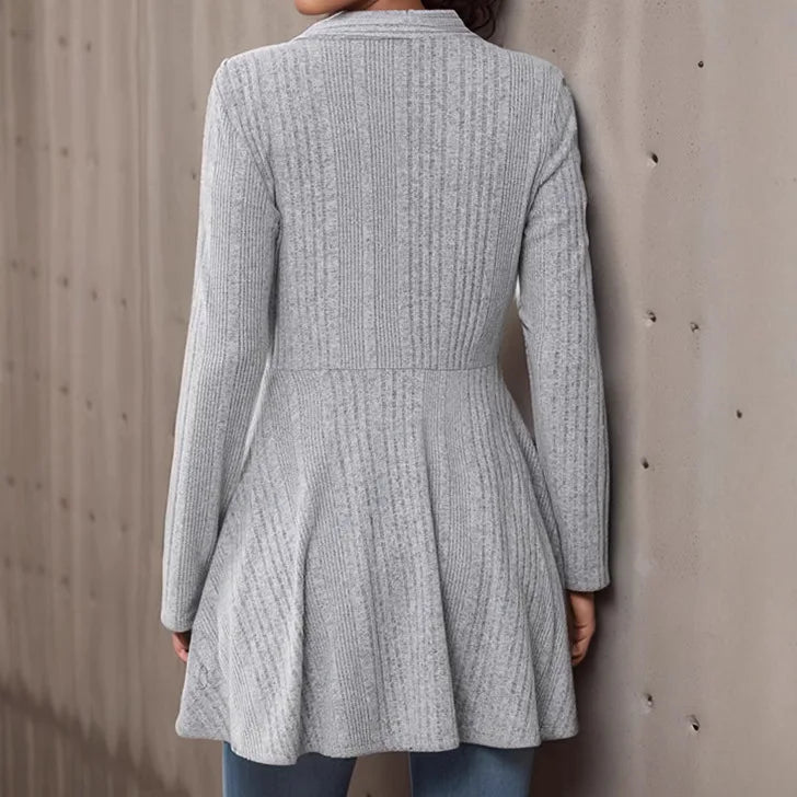 Casual Knitted Cardigan Women's Autumn Winter Linen Blend Long Sleeve Breathable Soft Feel  Color Fashion City Walk Top