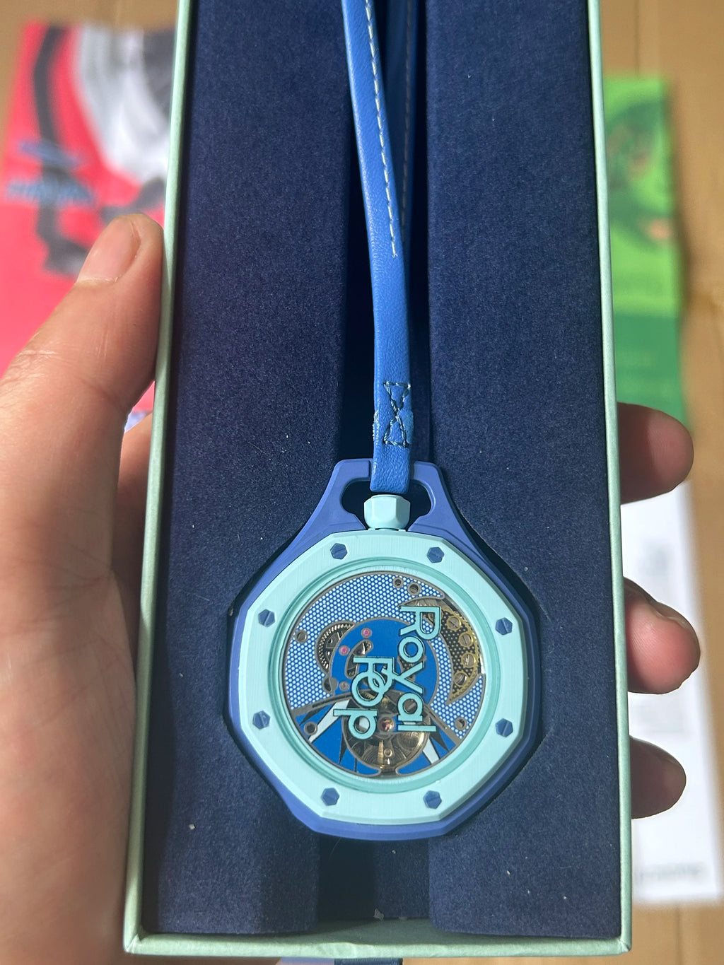 Hot Royal Pop 1:1 Octagonal Pocket Watch AP SWATCH Mechanical PockeWatch With Box Ceramic case Mechanism The Back Can Work Gift