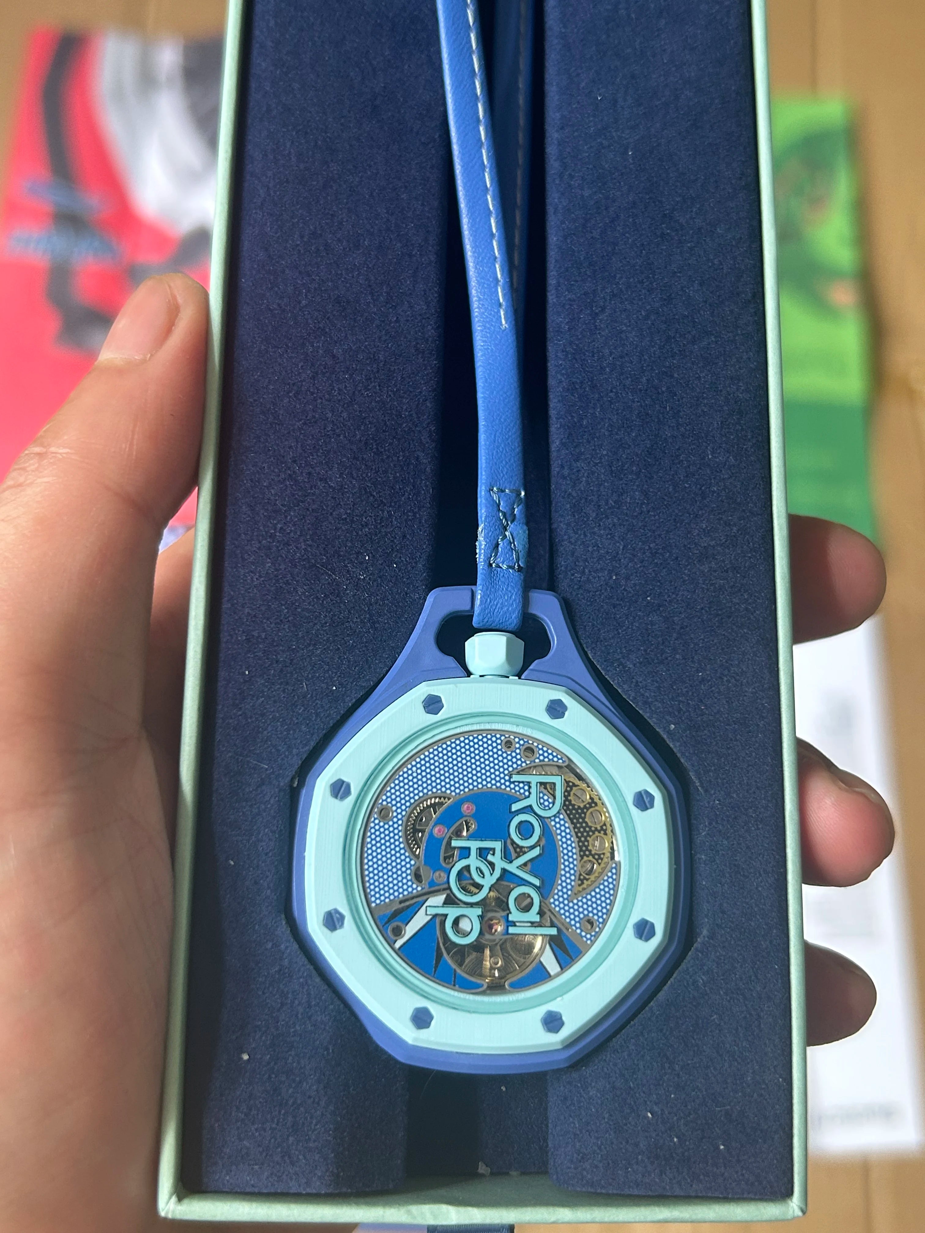 Hot Royal Pop 1:1 Octagonal Pocket Watch AP SWATCH Mechanical PockeWatch With Box Ceramic case Mechanism The Back Can Work Gift
