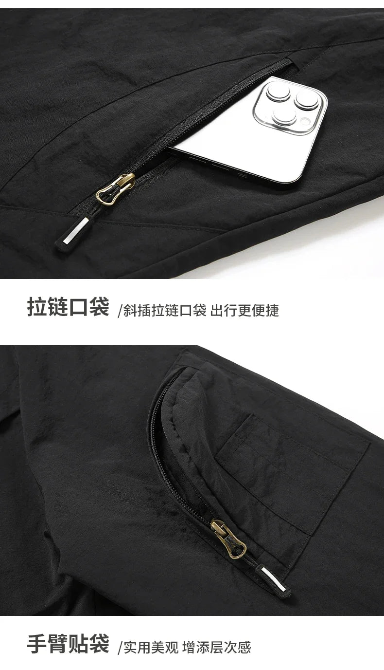 Spring Men Outdoor Multi Pockets Jacket Man Cargo Sports Windproof Tactical Zip Coat Male Waterproof Casual High Quality Jackets