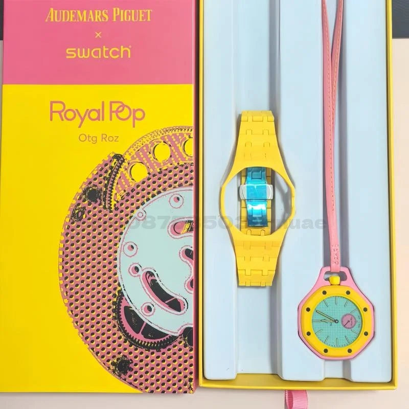 1:1 AP SWATCH Joint Watch Quartz Strap AP Swatch Logo Replica Royal Oak Pocket Watch Couple Watch Exquisite Birthday New Gift