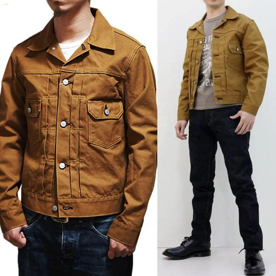 SUGAR CANE & CO 1953 Type 2 13oz Brown Red Ear Japanese Cotton Canvas Jacket