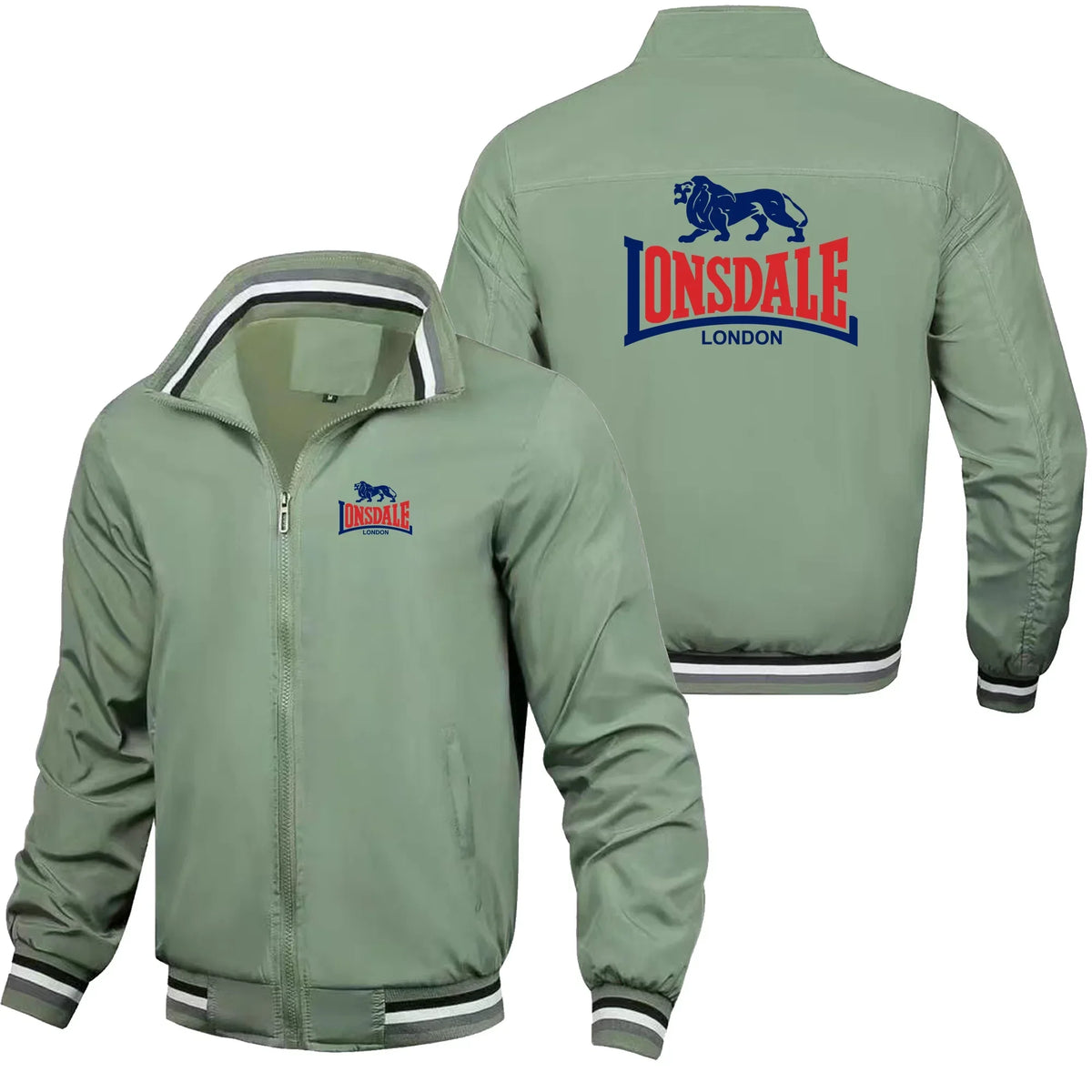 LONSDALE Men's Fashion Street Jacket Spring Autumn Windproof Stand Collar Zipper Outdoor Casual Coat Men's Outerwear