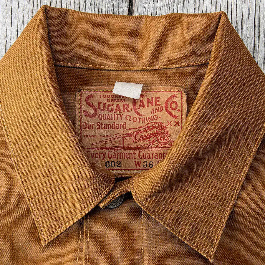 SUGAR CANE & CO 1953 Type 2 13oz Brown Red Ear Japanese Cotton Canvas Jacket