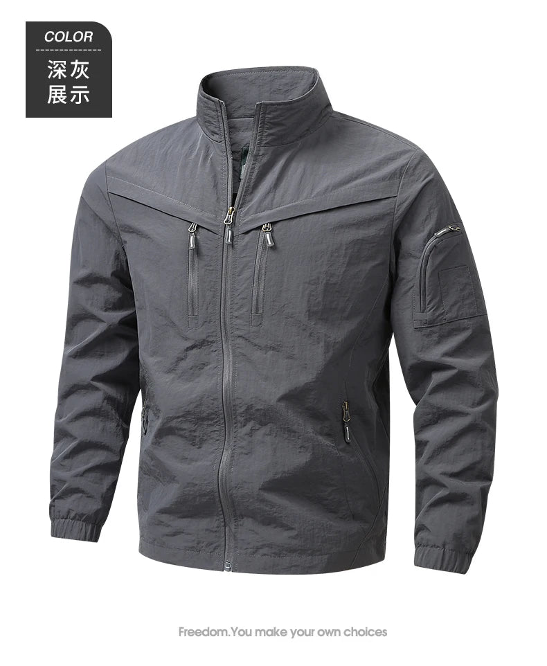 Jacket Men's Spring Autumn New Men Jacket Solid Color Hooded Jackets Casual Coat Men's Business Coats Size M-5XL 6XL 7XL 8XL 991