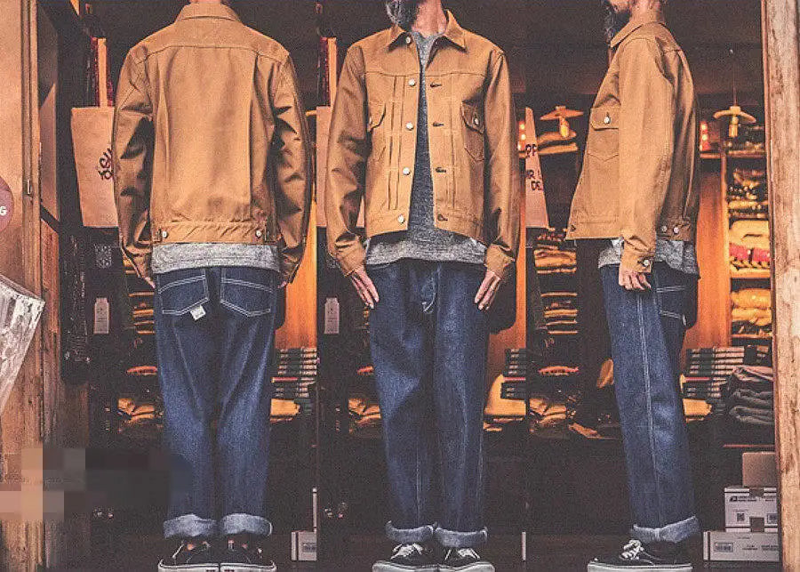 SUGAR CANE & CO 1953 Type 2 13oz Brown Red Ear Japanese Cotton Canvas Jacket