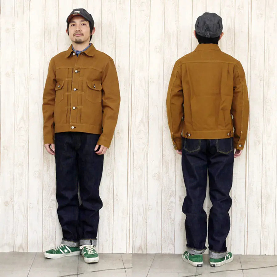 SUGAR CANE & CO 1953 Type 2 13oz Brown Red Ear Japanese Cotton Canvas Jacket