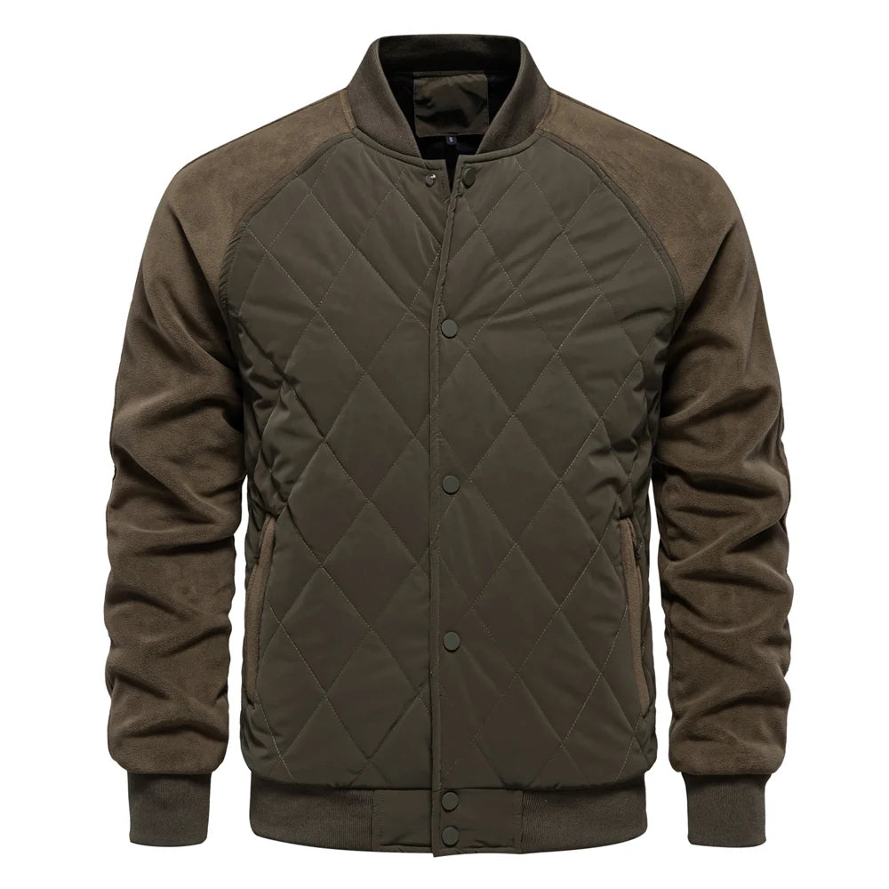AIOPESON Mens Patchwork Thick Fleece Lined Baseball Bomber Jacket Winter Warm Outwear Jackets Coats for Men