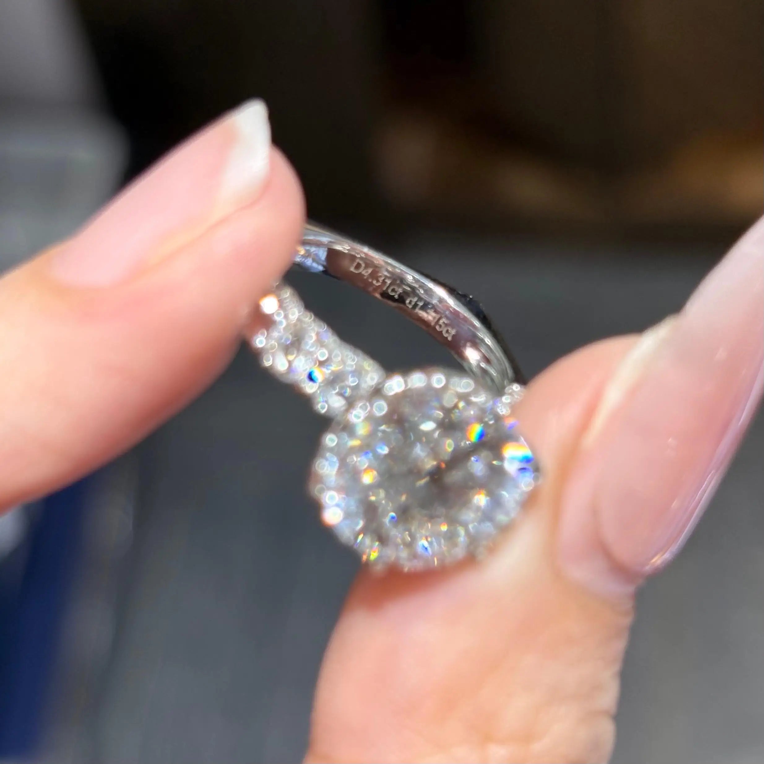 Anster IGI Certificated CVD HPHT Round 4ct Lab Grown Diamond Ring Custom 14k 18k Solid White Gold Ring Platinum Fine Jewelry