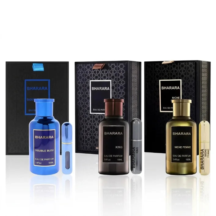 BHARARA Double Bleu King Niche Femme EDP, Luxury Perfume for Men Women, Sophisticated Scent 100ml + 10ml Travel.