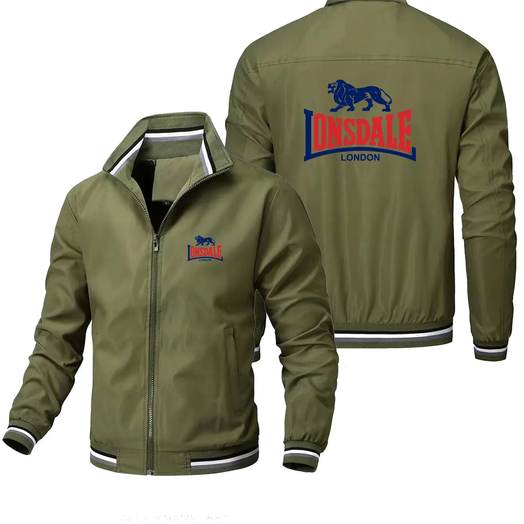 LONSDALE Men's Fashion Street Jacket Spring Autumn Windproof Stand Collar Zipper Outdoor Casual Coat Men's Outerwear