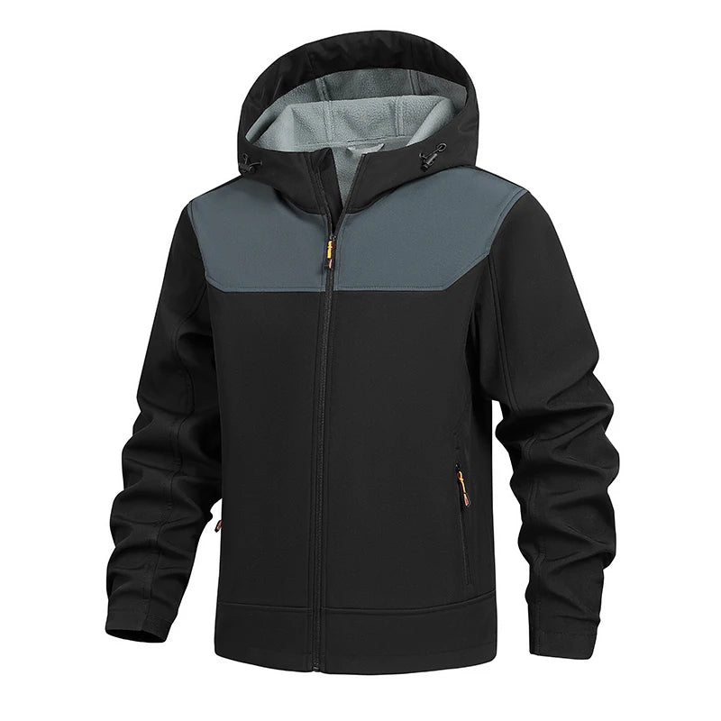 Men's Windproof and Waterproof Outdoor Sports and Leisure Jacket Plus Velvet Hooded Coats Winter Autumn New Fashionable Jackets