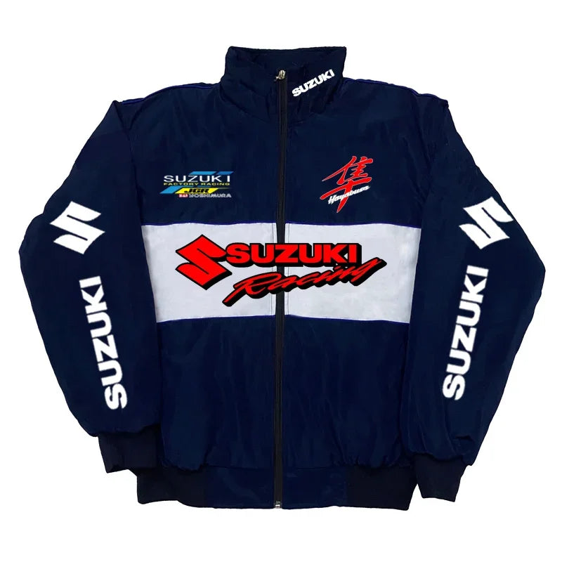 Suzuki Racing Jacket Fashionable Motorcycle Riding Jacket Men and Women Providing Warm Cycling Baseball Y2k Jacket Men Clothing