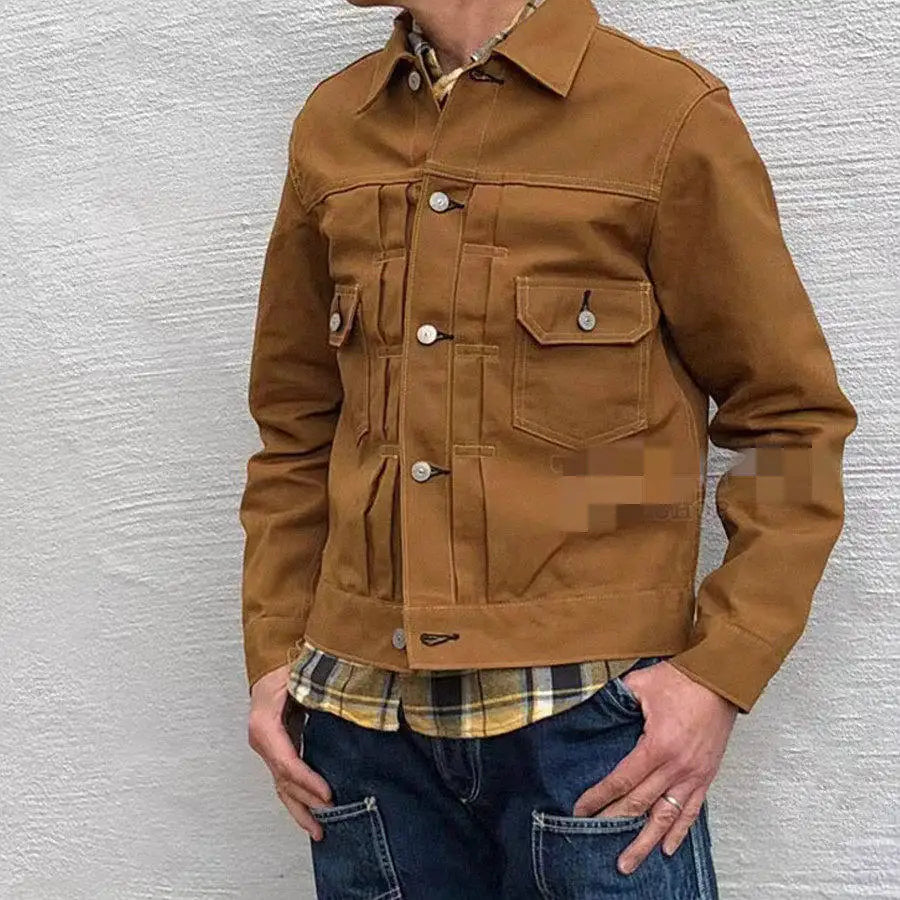 SUGAR CANE & CO 1953 Type 2 13oz Brown Red Ear Japanese Cotton Canvas Jacket