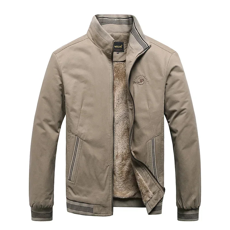 Fleece Baseball Jacket Thickened Jackets Warm Solid Color Zipper Top Men's Fashion Aviator Jacket Autumn And Winter New Coats