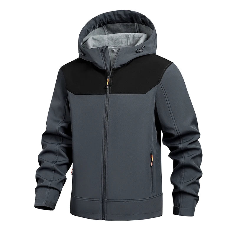 Men's Windproof and Waterproof Outdoor Sports and Leisure Jacket Plus Velvet Hooded Coats Winter Autumn New Fashionable Jackets