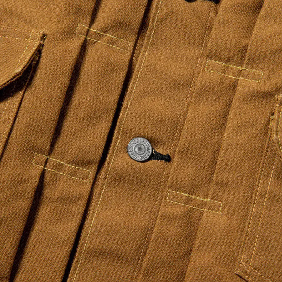 SUGAR CANE & CO 1953 Type 2 13oz Brown Red Ear Japanese Cotton Canvas Jacket