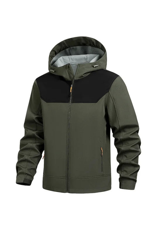 Men's Windproof and Waterproof Outdoor Sports and Leisure Jacket Plus Velvet Hooded Coats Winter Autumn New Fashionable Jackets