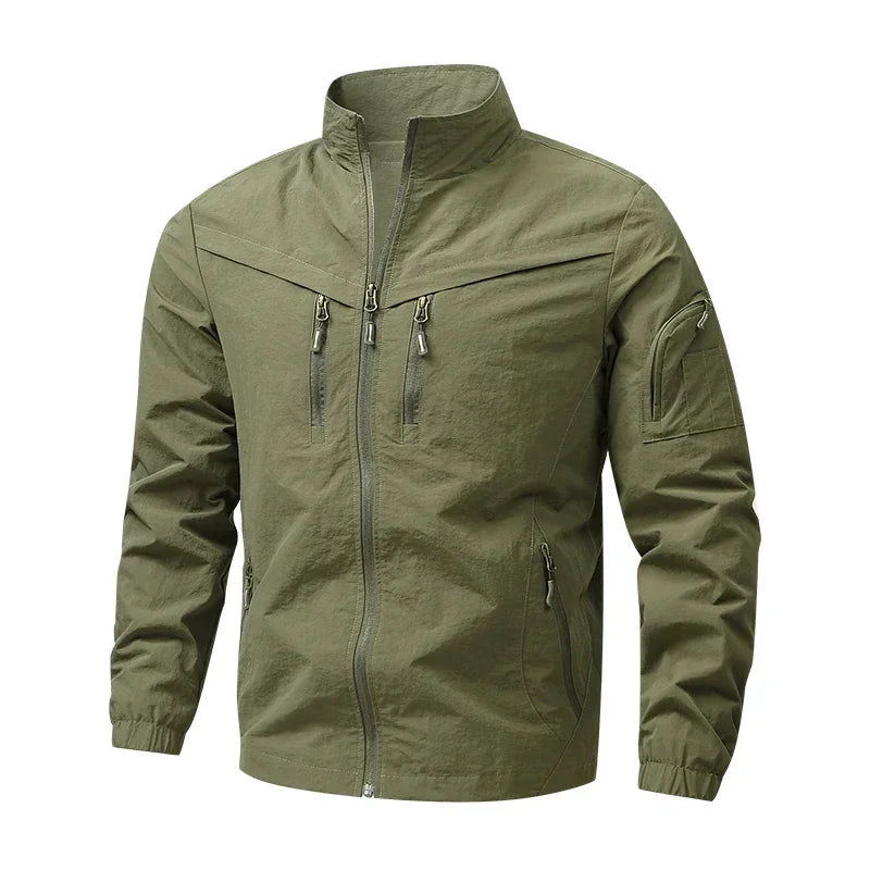 Outdoor Stand Collar Waterproof Cargo Jacket Men 8XL Windproof Tactical Military Jackets Multi-pocket Hiking Mountain Coat Male