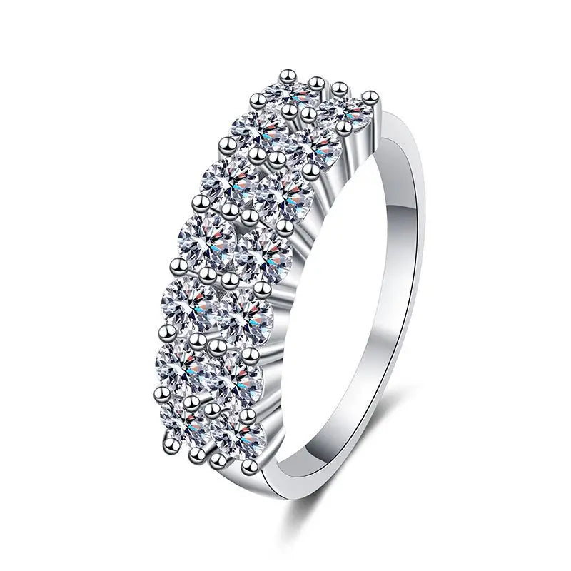 Luxury 1.4ct D Color Moissanite Diamond Ring for Women Real 925 Sterling Sliver Wedding Engagement Eternity Band Jewelry New