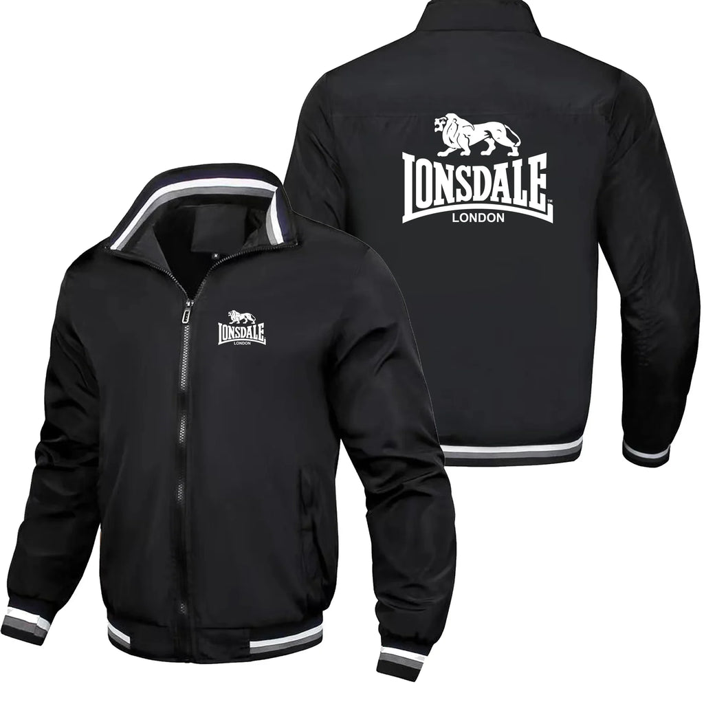 LONSDALE Men's Fashion Street Jacket Spring Autumn Windproof Stand Collar Zipper Outdoor Casual Coat Men's Outerwear