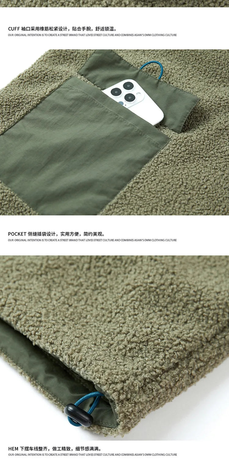New Style Fleece Solid Color Pullover Top for Couples of Young Men in Japanese and Korean Styles in Autumn and Winter.